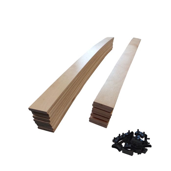 5 Lattes Bois + Embouts - 680x53x8 Mm - Idéal Réparer Sommier - Bz