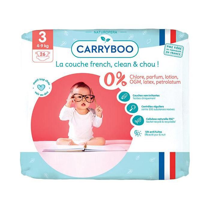 Carryboo Couches Single Pack Midi T3 (49kg) 26 couches Cdiscount