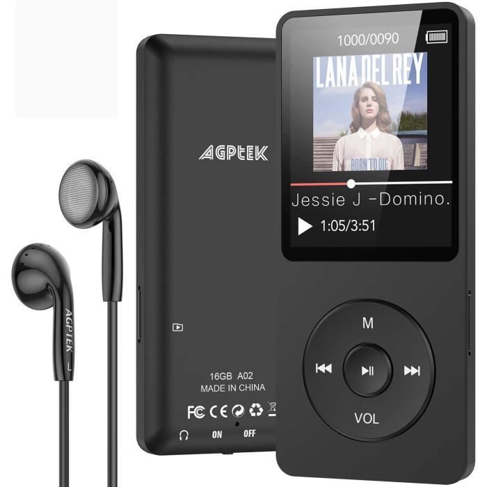 AGPTEK Lecteur MP3 Bluetooth 5.3 avec Clip, 32Go Baladeur Sport