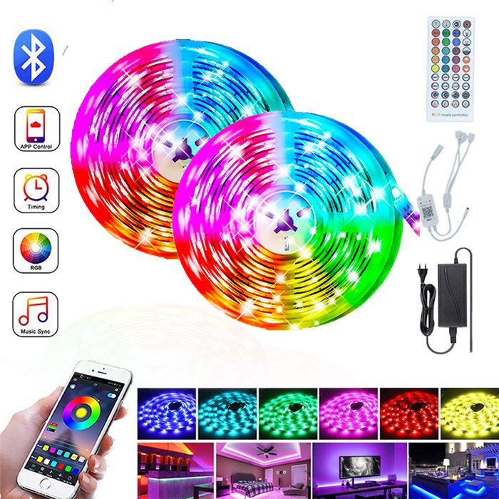 Ruban LED 10M, Bande Led RGB Lumière Multicolore, avec Télécommande 44  Touches