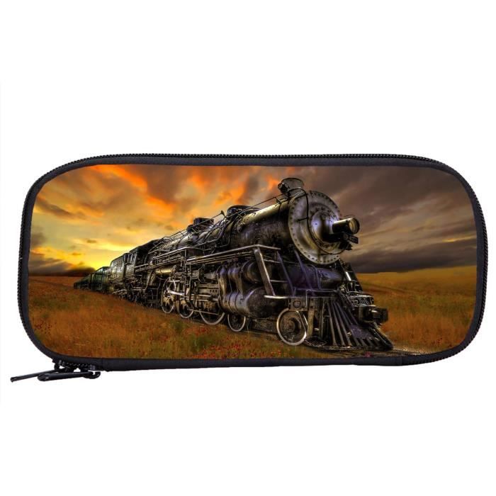 Trousse Scolaire Grande Capacité Train à Grande Vitesse - 21x10,5x5 Cm, 2 Compartiments, Pour Enfants