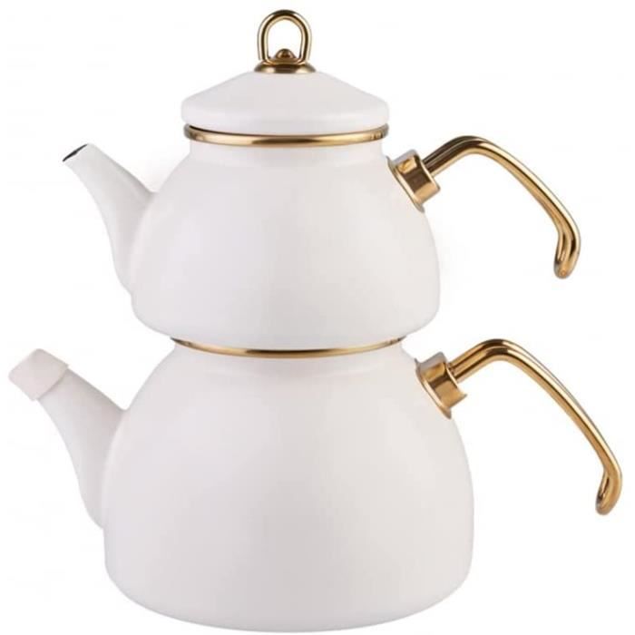 THEIERE Rétro émaillé théière émaillé, crème, induction, théière, bouilloire, infuseur de thé 1