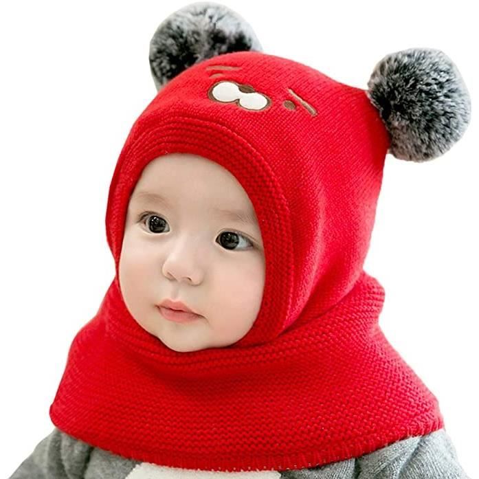 bonnet bébé fille, coeur rouge 43/45 3-6 mois