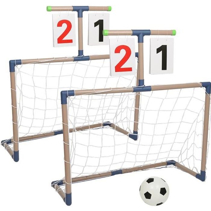 HOMCOM Set de 2 cages de foot pliable but de football pour enfants