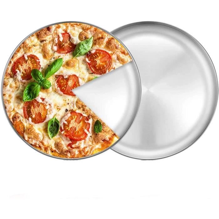 Plaque de cuisson à pizza ronde en acier inoxydable 30,5 cm non toxique et sain 