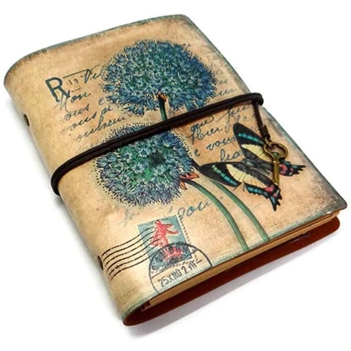 Carnet vintage Kuaetily En cuir Joli carnet de voyage Rechargeable Motif  papillon 863 - Cdiscount Beaux-Arts et Loisirs créatifs