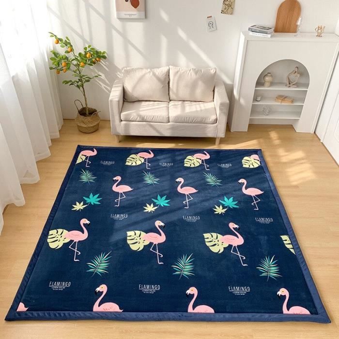 Tapis De Noël Grand Format 200x300 Cm - Motifs Bonhommes De Neige Et Rennes - Polyester Antidérapant - Pour Salon, Chambre, Décoration Festive