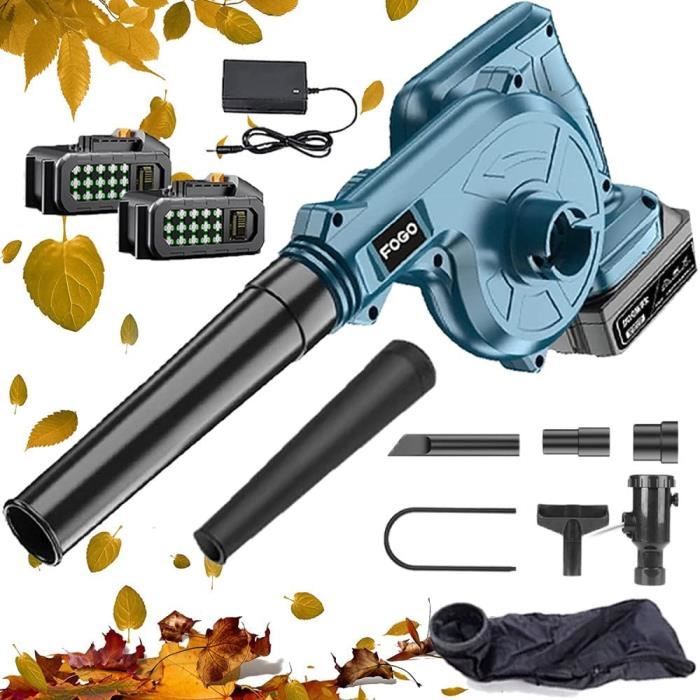 Souffleur Sans Fil 18V - Moteur Brushless 35.000 RPM - 2 Batteries 5.2Ah - 5 Vitesses Jusqu'à 180 Km/h