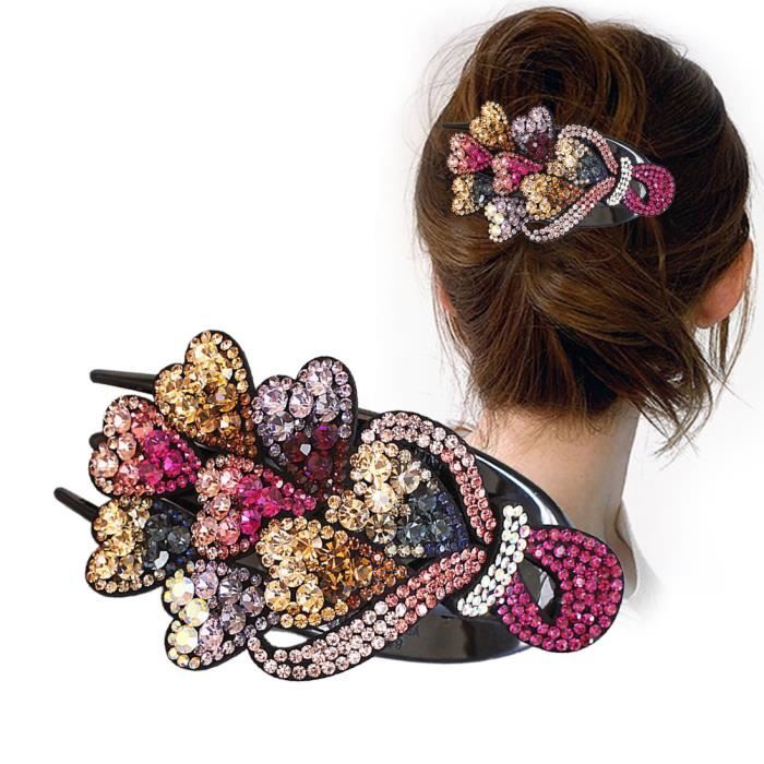 Pince Crocodile Cheveux 5 Pieces, Noir Pinces à Cheveux Antidérapantes