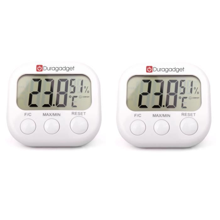 Thermomètre Hygromètre D'intérieur USB Avec Calendrier - Grand écran Pour Salon, Chambre, Bureau