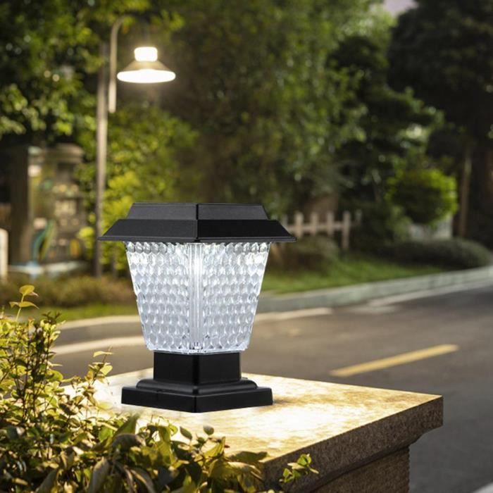 EJ.life Lampadaire LED Solaire étanche IP65 pour poteau jardin extérieur – Lumière Automatique sur Poteaux en Bois