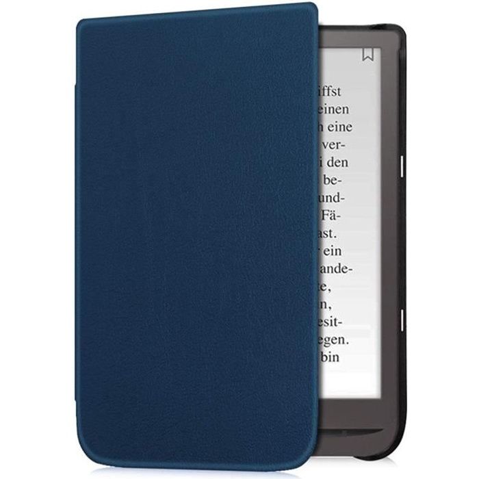 Étui de Protection Bleu-Noir kwmobile Coque pour liseuse électronique Pocketbook InkPad 3 Coque Rabat liseuse en Simili Cuir 