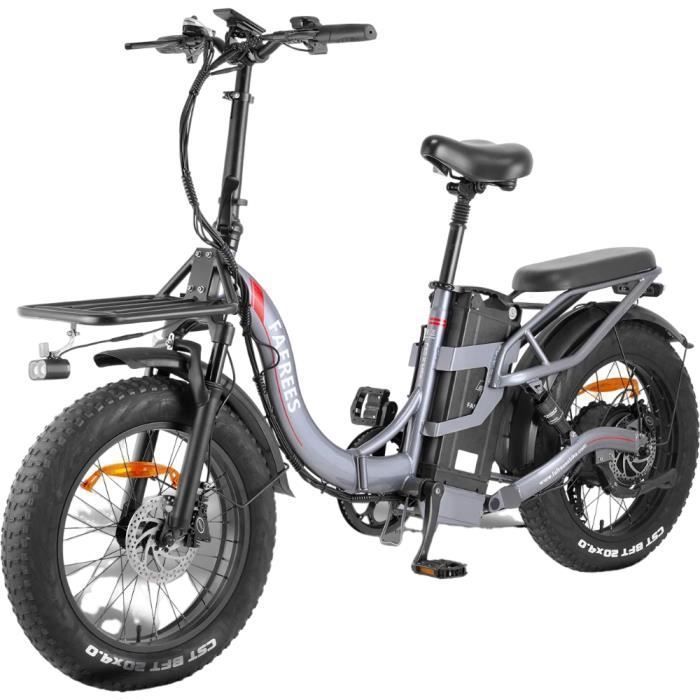 velo electrique Fafrees F20 X-Max Autonomie 140km Moteur 750W double suspension 20 pouces Fat bike Batterie 48V30Ah Gris