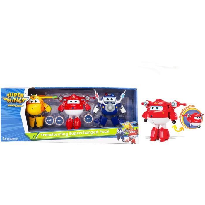Figurines Super Wings - Coffret Transforming x3 - AULDEY - Jett Paul et Bucky - Jouets Enfant