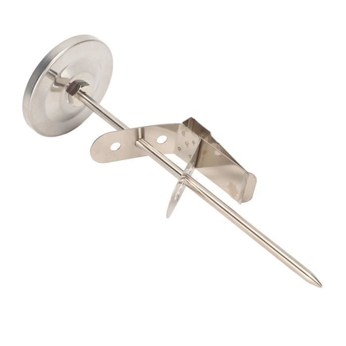 Thermomètre à Viande Analogique En Acier Inoxydable - Grand Cadran Lisible - Plage 0 à 120°C - Pour Cuisson, Barbecue, Rôtisserie - Précision Et Sécurité Alimentaire