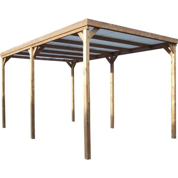 HABRITA Pergola sapin traité très haute température à 215°C - 300 x 502 cm