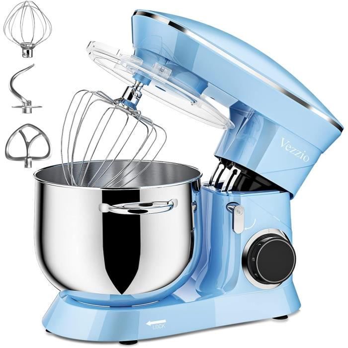 Robot Pâtissier Vezzio 1500W 8.5L 6 Vitesses Faible Bruit - Bleu