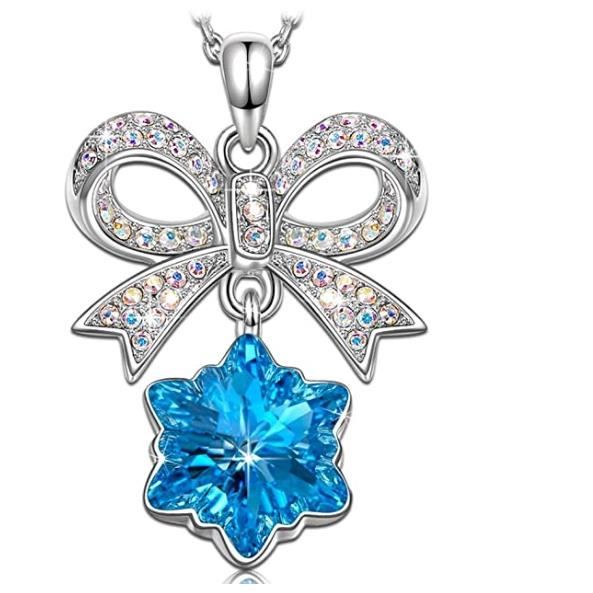 Pendentif Argent 925 Lune Étoiles Soleil Croix Cœur Plume Boho Bleu – Bijou Mignon Pour Femme, Bracelet Ou Collier, Cadeau Anniversaire Sœur Amie