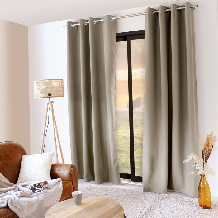 Rideau thermique en microfibre doublée Naturel 135x240 cm