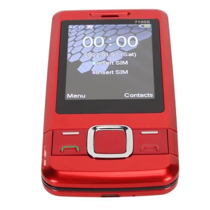 Téléphone coulissant déverrouillé HURRISE - GSM 2G - Batterie 1200mAh - Rouge UE
