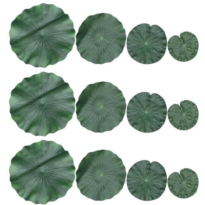 Feuilles De Lotus Artificielles VAEIORP - Lot De 8 - 4 Tailles (10-20 Cm) - Flottantes Pour étang Ou Aquarium