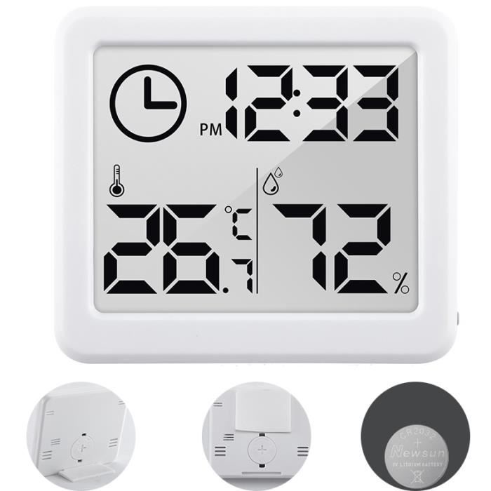 Meilleurs prix pour Station Météo Petit,Thermometre Interieur Basal Maison pour Greenhouse Basement Babyroom,Hygrometre Intérieur de Reptile-Blanc