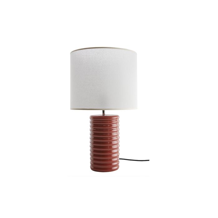 Miliboo - Lampe à poser en céramique émaillée terracotta et abat-jour écru H53 cm BERRO