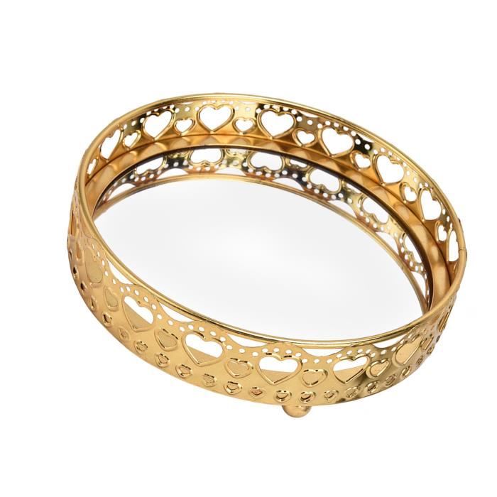 OUNONA Plateau Miroir Décoratif Vintage Pour Bijoux Élégant