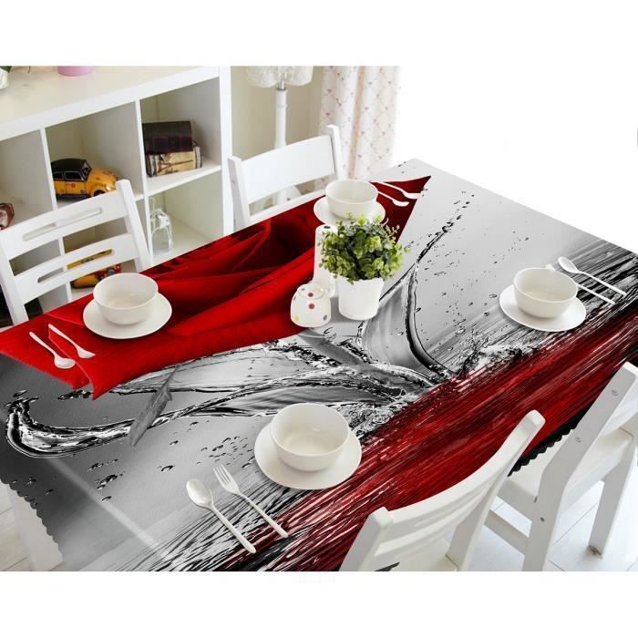 Nappe De Pique-Nique Imperméable Rouge & Blanc - 280x140 Cm - Les Jardins De La Comtesse (Neuf)