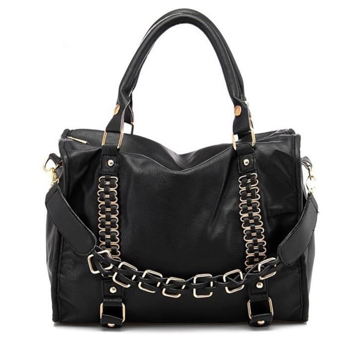 HEE GRAND Femme Sac ?� Epaule Noir Noir - Cdiscount Bagagerie - Maroquinerie