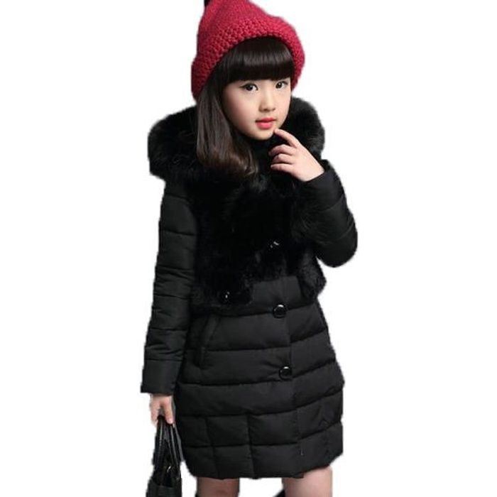 Doudoune Enfant Fille De 6 à 14 ans Chaude Hiver Epaisse avec Capuche  Mi-longue Couleur Unie Blanc - Cdiscount Prêt-à-Porter