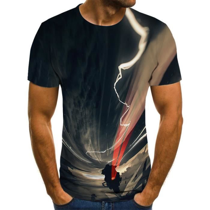 Vêtements de sport T-shirt 3d,De course Cool graphiques T-shirt moto 3D Tee-Shirt homme imprimé d'été hauts à la mode punk T-shirt