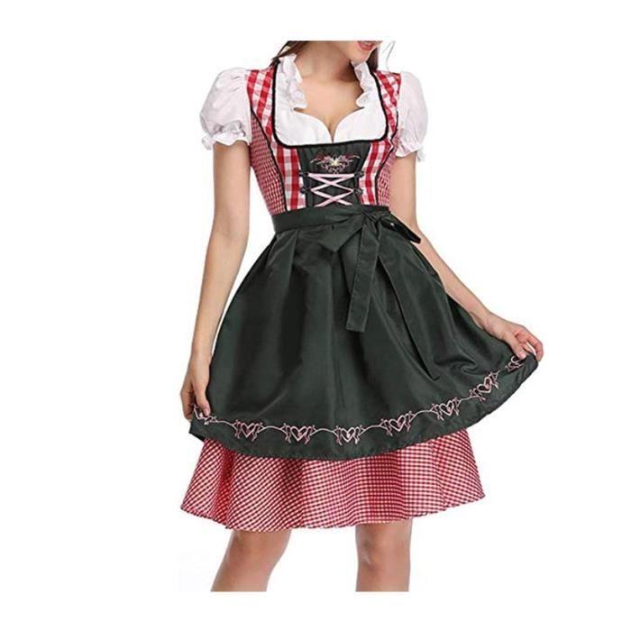 Dirndl Pour Femme - Robe Traditionnelle Moderne - Avec Tablier En