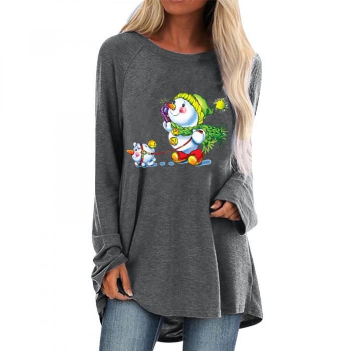 Sweat-shirt Femme à Col Rond - Manches Longues, Version Ample, Avec Fermeture Éclair - Polyester Décontracté