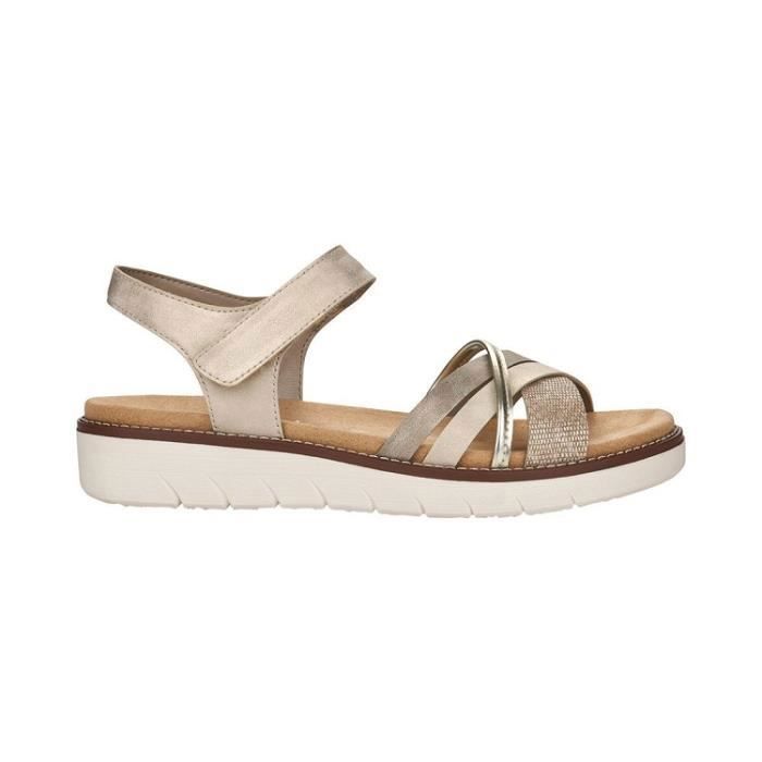 Sandales Remonte 'D7957' En Cuir à Talon Chunk - Casual, Bout Ouvert, Neuves Avec Emballage