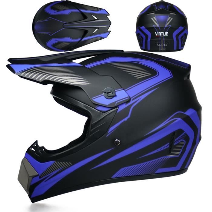 Casque Motocross Intégral Unisexe - Homologué DOT, Avec Lunettes, Gants Et Masque, Tailles S à XL