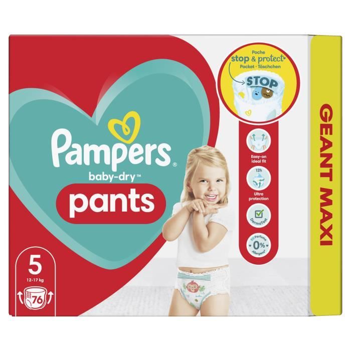 Pampers Baby-dry Taille 2 (3-8 kg) - 76 Couches 