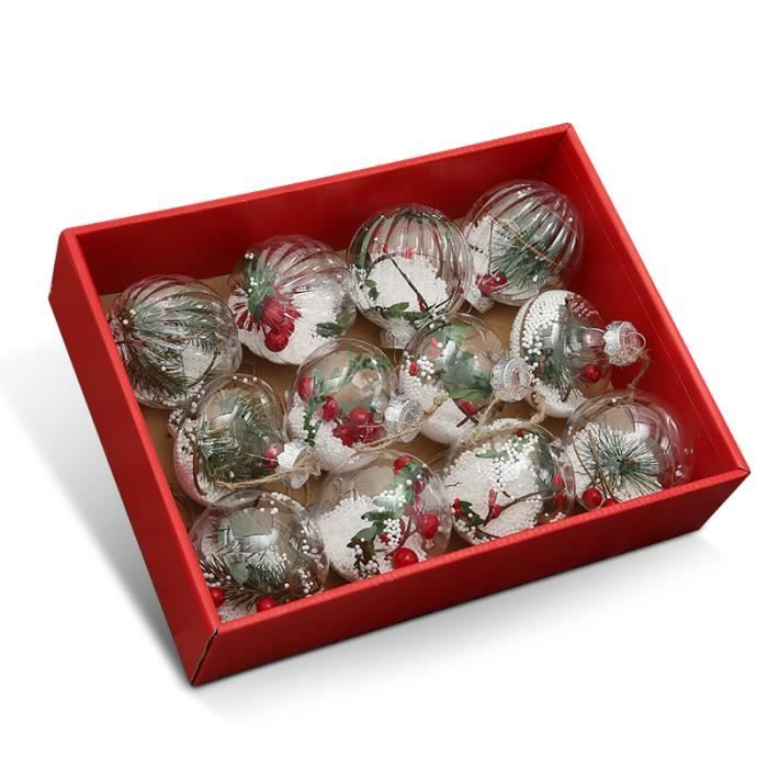 PRUMYA 12PCS Boule de décoration de Noël Boule de décoration de fenêtre