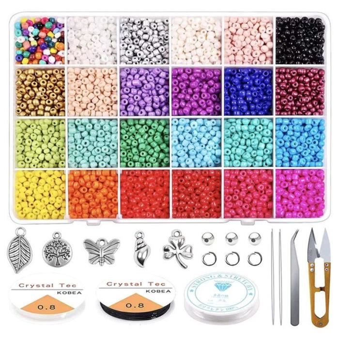 Lot De 2 400 Perles Poney En Plastique De 24 Couleurs De 6 X 9 Mm