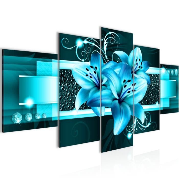 Tableau sur toile Bouquet de fleurs peint dans un vase 100x50 | Leroy Merlin