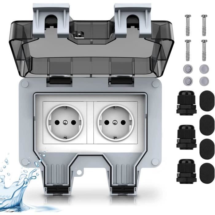 Prise De Courant Externe Étanche IP44 Pour Camping-Car/Caravane | 16A/23A 220-250V | Installation Extérieure | Plastique Durable