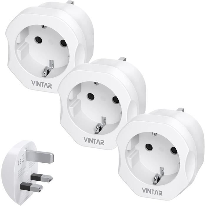 Adaptateur Prise Anglaise 5 En 1 - Avec 3 USB-A + 1 USB-C, Pour UK, Irlande, Hong Kong, Etc.