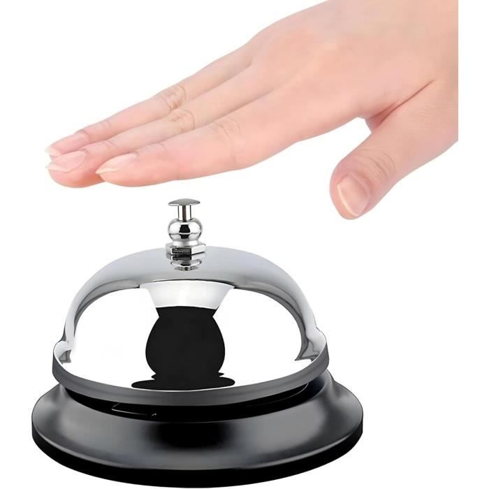 Lot De 2 Cloches D'Appel Réception 3,38 Pouces – Argent – Hôtel Restaurant École