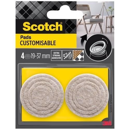 Patin anti rayures adhésif feutre rond Scotch ø37 mm