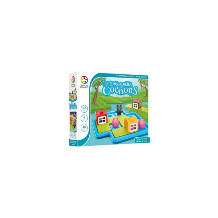 jeu de société - smart games - les trois petits cochons deluxe - intérieur - mixte - 3 ans et plus