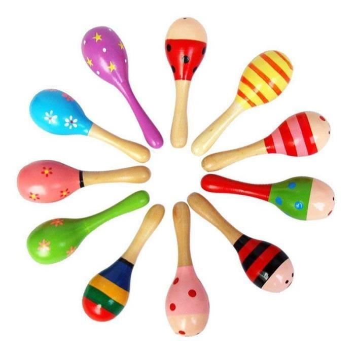 Lot De 4 œufs Maracas En Bois – Shakers Pour Bébé, Percussion, éveil Musical, Taille 7x5 Cm, Couleurs Aléatoires