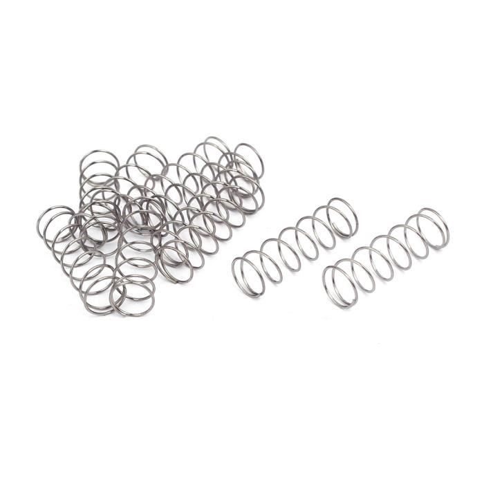uxcell® 0,4 Mmx4mmx30 mm Ressorts à compression en acier inoxydable 304 ton argent 10 pcs