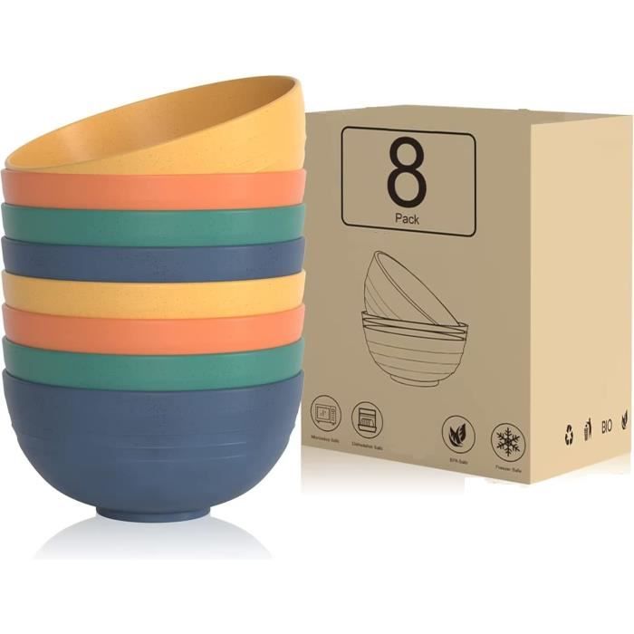Bol En Céramique Blanc - Lot De 4 Bols De 700ml - Pour Céréales, Soupe, Dessert - Passent Au Micro-ondes Et Lave-vaisselle