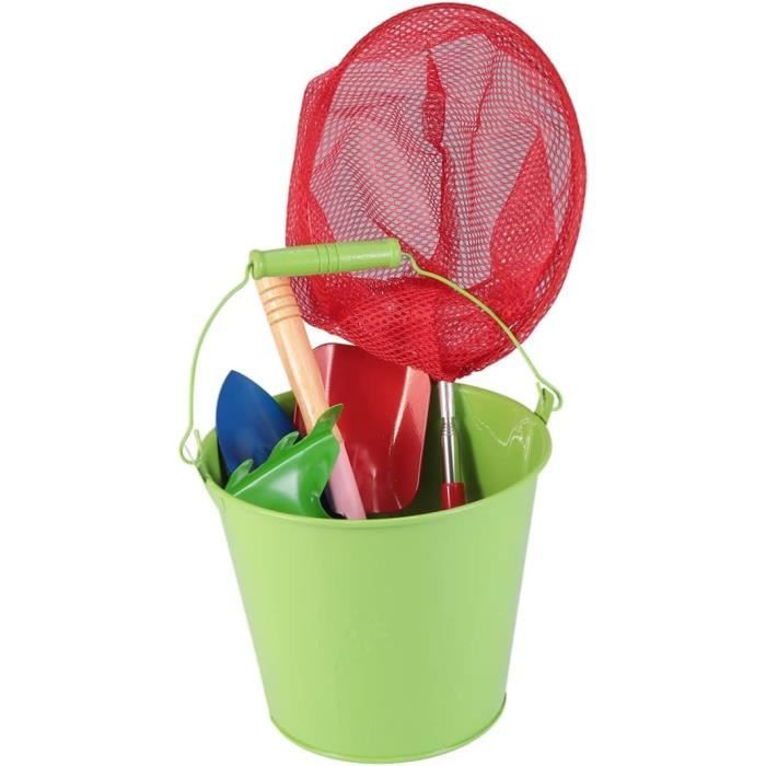 Lot De 4 épuisettes Télescopiques Pour Enfants – 85 Cm – Couleurs Vives + Seau Pliable – Attraper Poissons, Insectes
