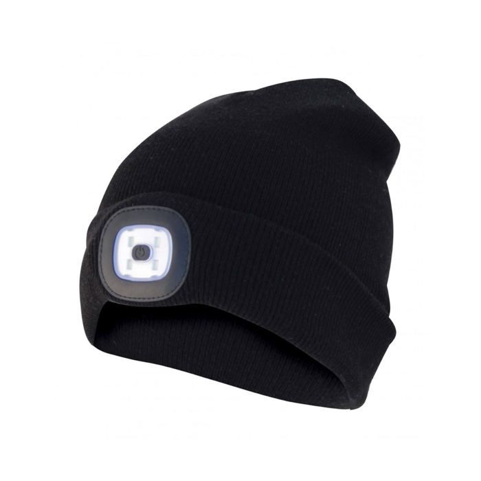 Bonnet avec frontale LED rechargeable - VELAMP - Lampe Electrique - Noir - 3 modes - 20 m portée Bonnet avec frontale LED rechargeable - VELAMP - Lampe Electrique - Noir - 3 modes - 20 m portée